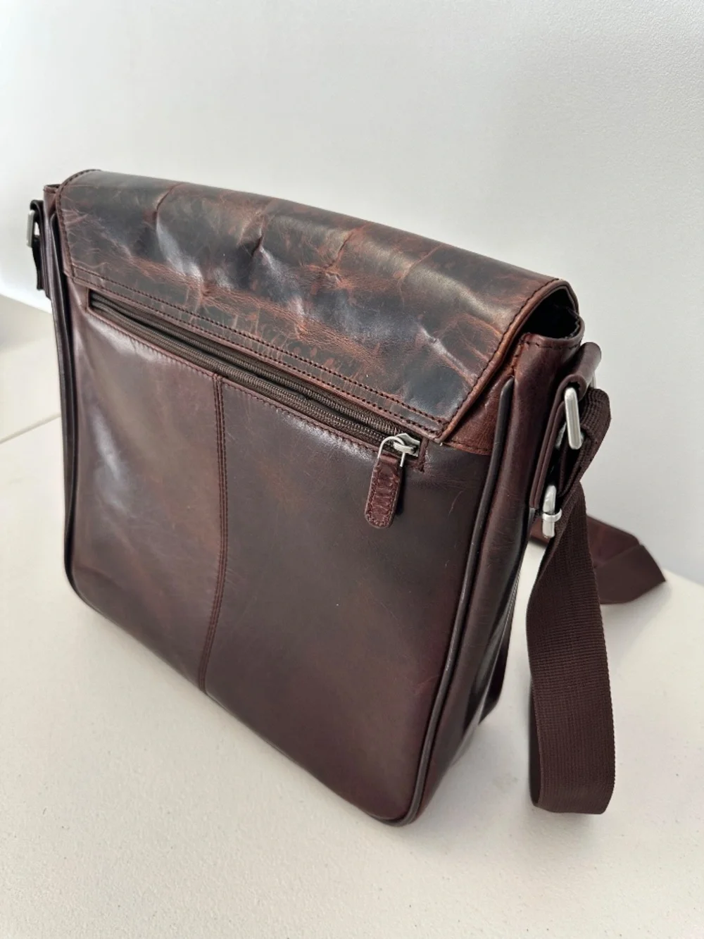 Mancini Leather Briefcase with adjustable shoulder strap
